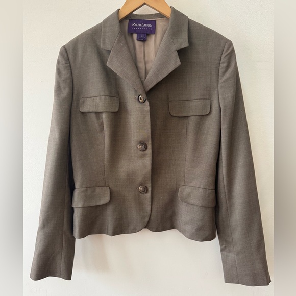Ralph Lauren Jackets & Blazers - Ralph Lauren Collection Purple Label Vintage Wool Taupe Grey Blazer size 12